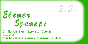 elemer szemeti business card